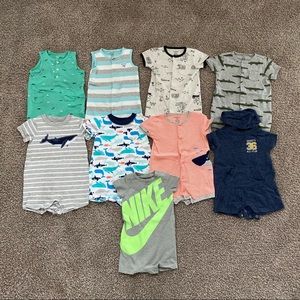 Lot of baby boy one-piece rompers